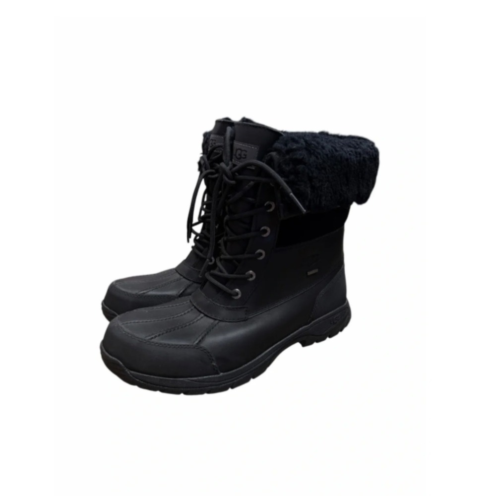 UGG Butte Mens Black Waterproof Leather Winter Snow Boots 5521 Size 11